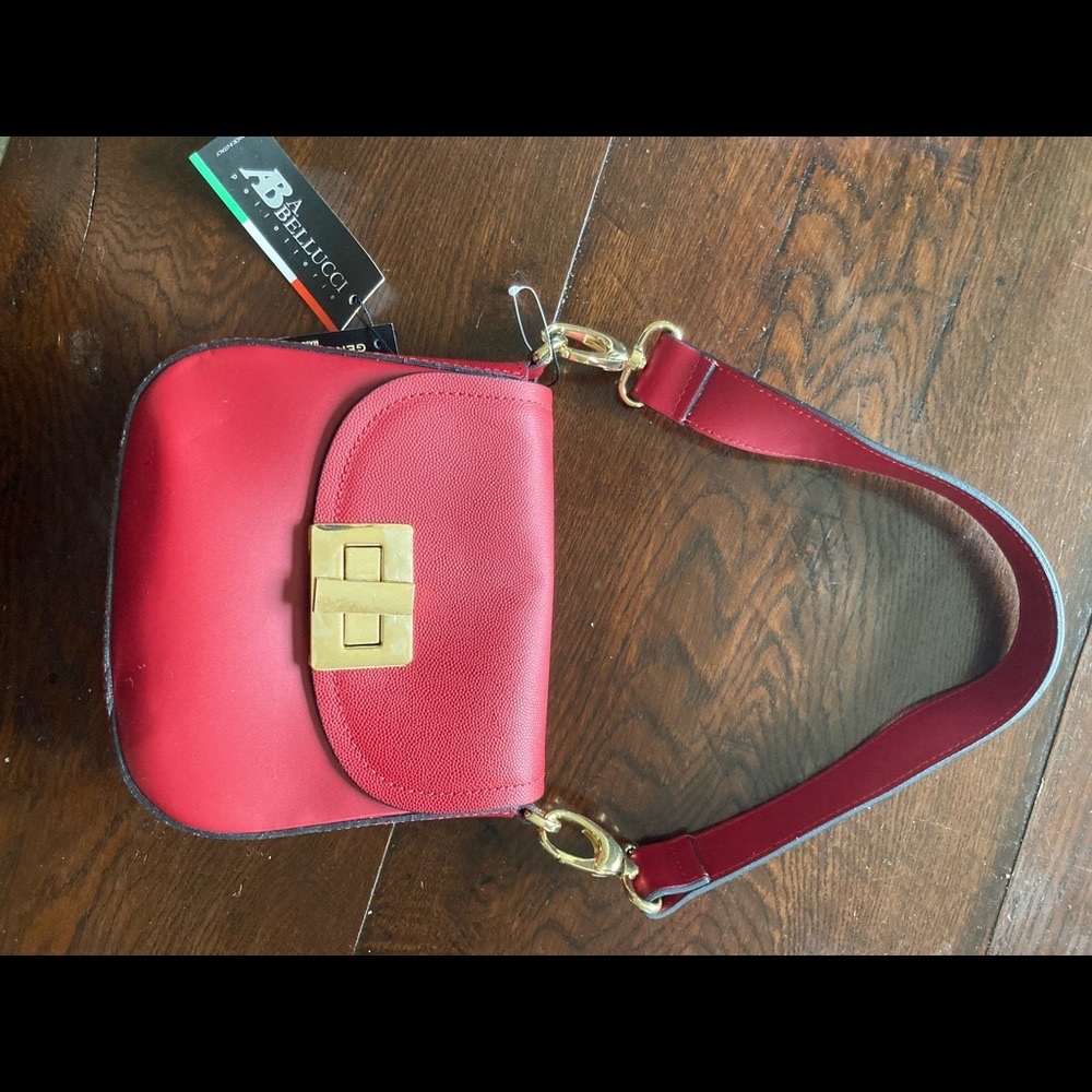 A.Bellucci Red Italian Leather handbag